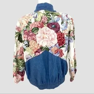Vintage | Jackets & Coats | Vintage Multicolor Floral Denim Zip